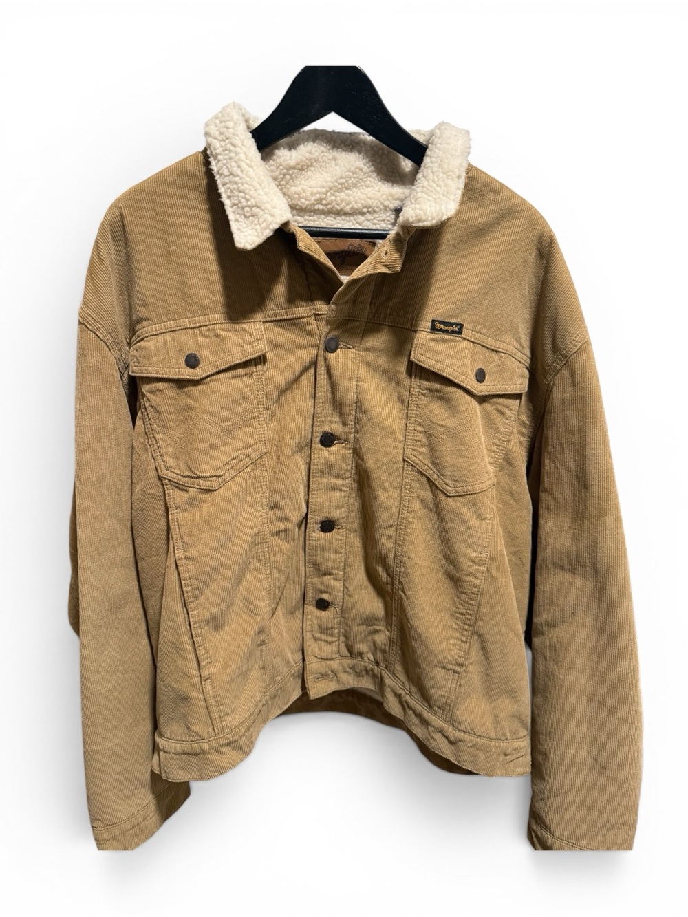 Wrangler Tan Corduroy Sherpa-Trim Field Jacket